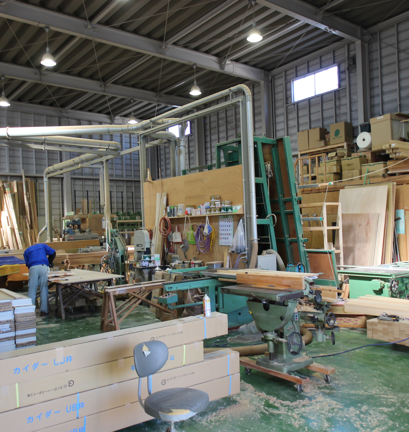 大工工事の作業場