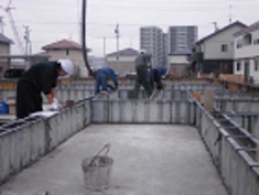 コンクリート打せつ工事風景