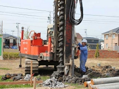 地盤改良工事風景